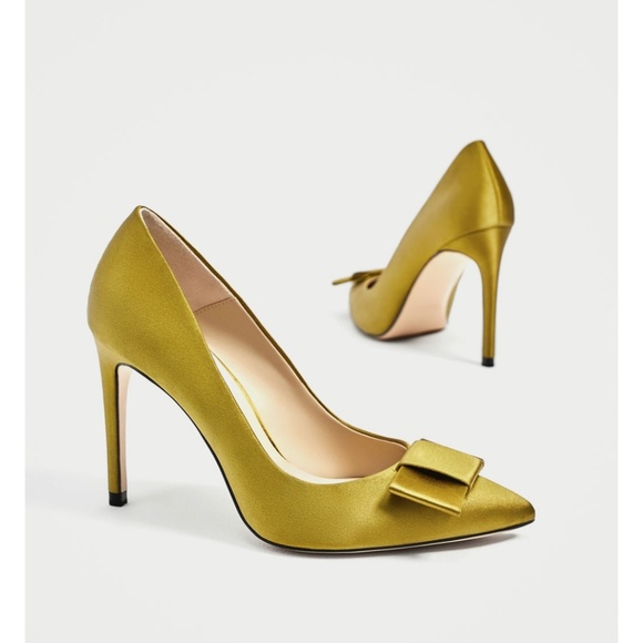 yellow court shoes zara